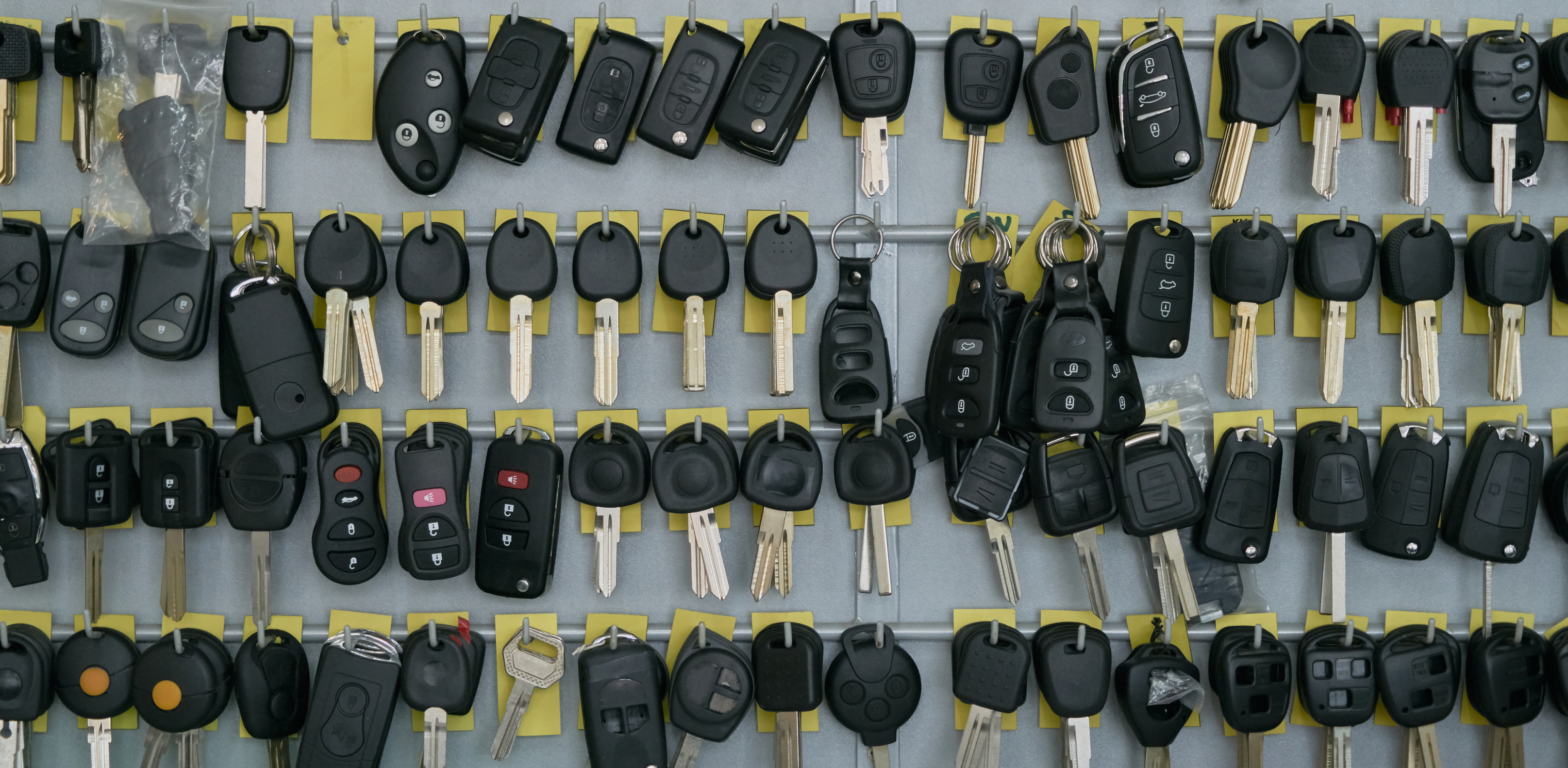 Keys of Car in the Wall of a Locksmith's Shop 